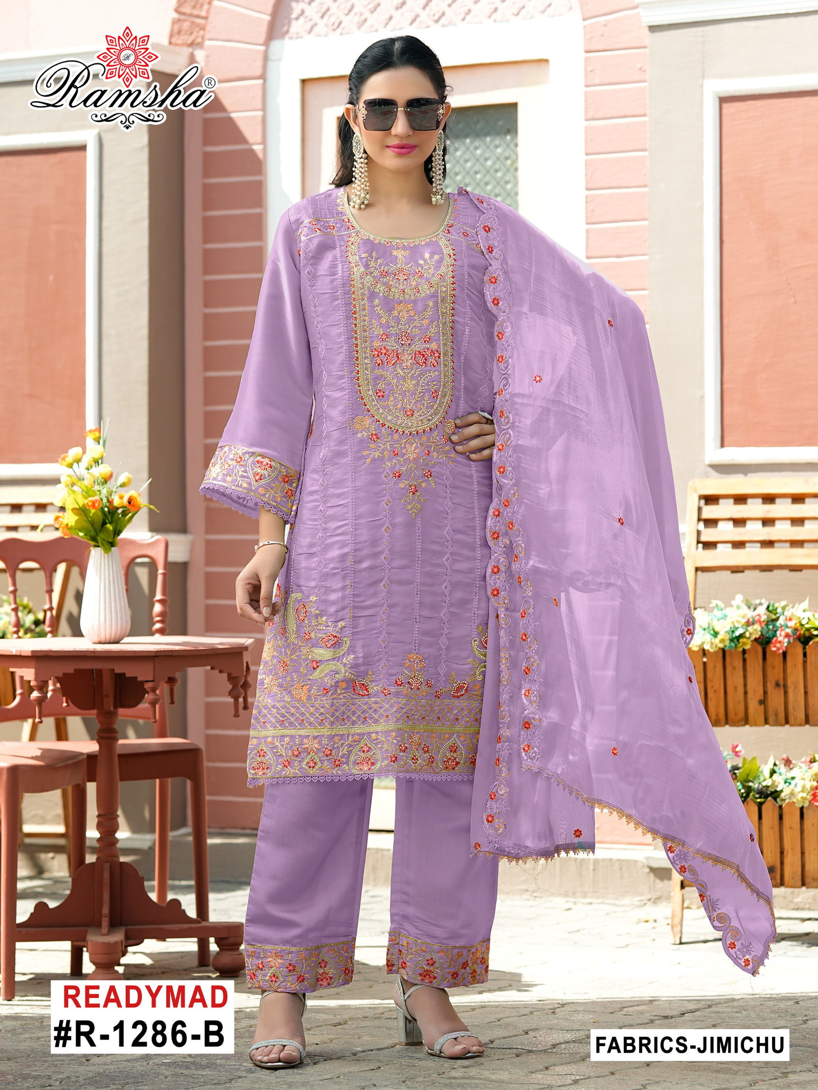 R 1286 Nx By Ramsha Jimi Choo Pakistani Readymade Suits Wholesale Market In Surat